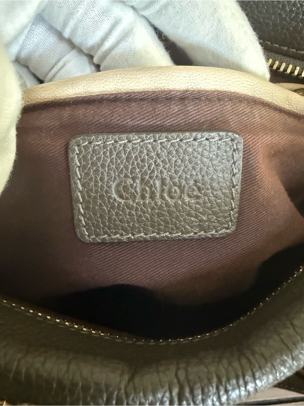 Authenticated Chloe Paraty Leather Handbag in Grey Taupe! EUC! COA! - Picture 8 of 16